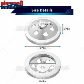 Si Si-70505015 Billet 1v Fits Sbc Bbc Chevy Power Steering Pulley V-belt Key Way Style 350 400