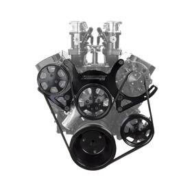 Speedmaster 1-415-001-02 Chevy Sbc 350 Complete Engine Pulley Kit Black