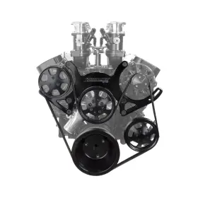 1-415-001-02 Speedmaster Chevy Sbc 350 Complete Engine Pulley Kit Black