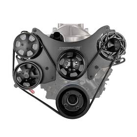 Speedmaster 1-415-003-02 Ford Sb 289 302 351w Aluminum Complete Serpentine Engine Pulley Kit Black