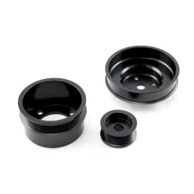 Pce415.1022 Speedmaster Ford 5.0l 79-93 Steel Serpentine 20% Underdrive Kit Blk