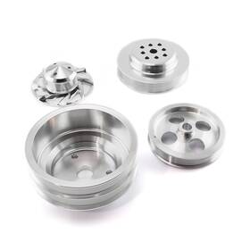 Speedmaster Pce415.1039 Chevy Sbc Serpentine Pulley Kit Long Water Pump With Type 2 Power Steering