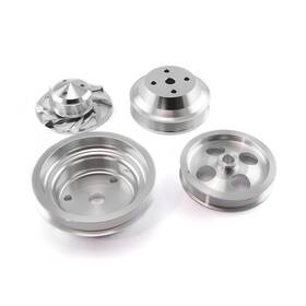 Speedmaster Pce415.1040 Chevy Sbc Serpentine Pulley Kit Short Water Pump With Type 2 Power Steering