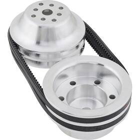Speedway Motors 91015466 1 Aluminum Crank And Long Water Pump Pulley Kit Chevy Sbc 305 350 400