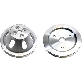 Speedway Motors 9108689 Aluminum Single Groove Pulley Set Short Pump Fits Chevy Small Block