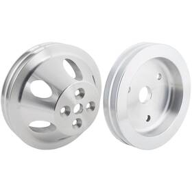 Speedway Motors 9108691 Aluminum Double Groove Pulley Set Short Pump Fits Small Block Chevy