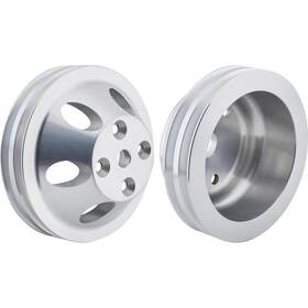 Speedway Motors 9108695 Aluminum Double Groove Pulley Set Long Pump Fits Chevy Small Block