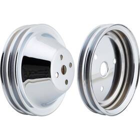 Speedway Motors 9108697 Chrome Double Groove Pulley Set Short Pump Fits Chevy Small Block