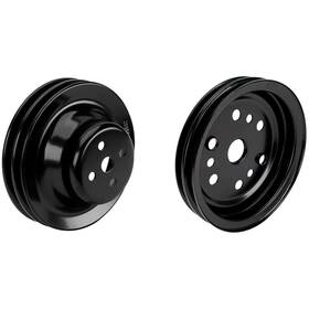 Speedway Motors 9108702 Black Double-groove Pulley Set Fits Chevy Small Block Short Pump
