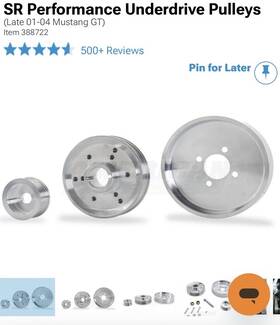 Sr Performance 388722 Underdrive Pulleys Late 2001-04 Ford Mustang Gt