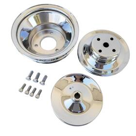 Srs K8960 K8961 K8948 K7756 K9819 Big Block Chevy Chrome Pulley Set Bbc 2 3 Groove Crank Water 396 402 427 454