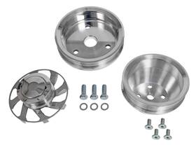 Summit Racing 329710 Pulley Set Serpentine Standard Ratio Billet Alum. Chevy Small Block Short Water