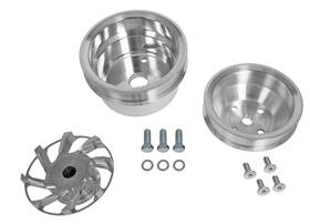 Summit Racing 329711 Pulley Set Serpentine Standard Ratio Billet Alum. Chevy Small Block Long Water P