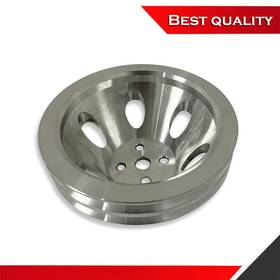 Teamreadyracing Tr26815 Suits Bb Chevy 396 454 Double Groove Short Water Pump Pulley Polished Aluminum