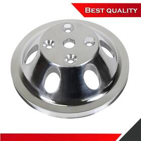 Teamreadyracing Tr26936 Suits Sbc Chevy 283 350 Polished Aluminum 1 Single Groove Long Water Pump Pulley