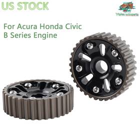 Triples Autoparts Bpu003-gy-bk-b-thw 2pcs Racing Camshaft Gear Pulley For Acura Integra Honda Civic B16a B16b B18c
