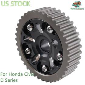 Triples Autoparts Bpu003-gy-bk-d-thw Adjustable Cam Gear Timing Pulley For Honda Civic Crx D15/d16 Sohc Black