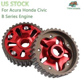 Triples Autoparts Bpu003-gy-rd-b-thw 2 X Racing Camshaft Gear Pulley For Acura Integra Honda Civic B16a B16b B18c Red