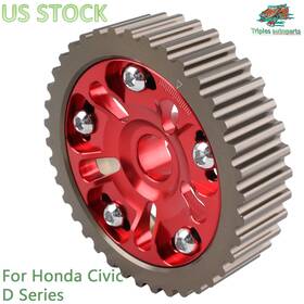 Triples Autoparts Bpu003-gy-rd-d-thw New Adjustable Cam Gear Timing Pulley For Honda Civic Crx D15/d16 Sohc Red