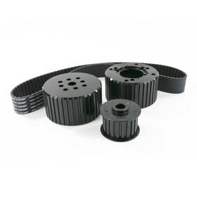 Tsp 10090bk Chevy Small Block Sbc Short Water Pump Gilmer Style Pulley Kit Black