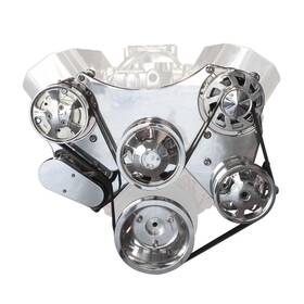 Tsp Ds45423p Bbc Serpentine Front Runner Pulley Drive Kit Polished/chrome A/c Alternator P/s