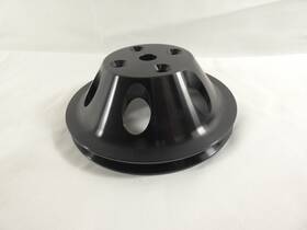 Tsp Sp8854bk Chevy Small Block Single-groove Black Aluminum Long Water Pump Pulley