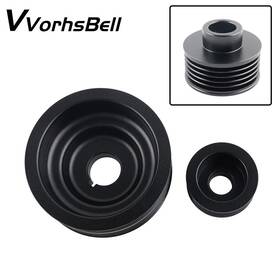 Vvorhsbell Bpu004-bk-3d Aluminum Black Crank Shaft Pulley For 2002-2007 Subaru Ej20 Impreza Wrx Liberty