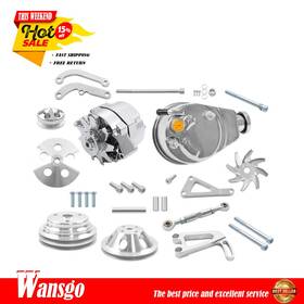 Wansgo Wg4798668 Alternator Power Steering Long Water Pump With Pulley And Bracket Kit Sbc For Chevy