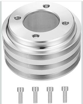 Weisen 619660206433 3 Groove 3v Crankshaft Pulley V-belt Compatible Ford 1969-up 302 400m V8 5.0l