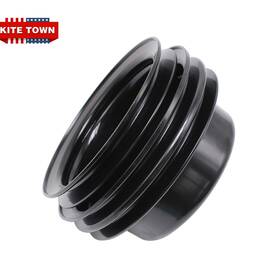Wfyb Bp498-3cf 3 Groove Black Steel Crank Pulley For Ford 289 302 3-bolt 1965-67 6-5/8 Inch Smog V8