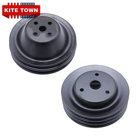 Wfyb Bphj488-23sbc Black Lwp 2 Long Water Pump And 3 Crankshaft Pulleys V-belt For Sbc Chevy 262-400