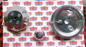Zoops 6130-fp #6130-fp 3 Pc Serpentine Pulley Set Crank Waterpump& Alt Fits Bbc / Swp
