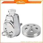 Chrome Saginaw Power Steering PUMP+2 Groove Aluminum Keyway Pulley For Chevy Gm New. Price: $108.11.