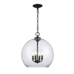 Hdc Kingsley 16 In. 4-LIGHT Matte Black Pendant Fixture, Clear Glass Shade New. Price: $60.99.