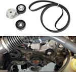 Engine Serpentine Belt Tensioner Idler Pulley Drive Kit Compatible With Jeep Wra New. Price: $74.39.