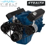 Black Small Block Ford 351W V-belt Kit Sbf Windsor 4 Bolt Alternator Ps New. Price: $411.00.
