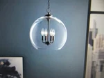 Home Decorators Kingsley 16 In. 4-LIGHT Matte Black Pendant W Clear Shade Open. Price: $49.95.